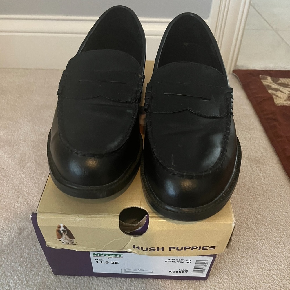 Hush Puppies Professional steel toe dress shoes slip-on new in box sz. 11.5